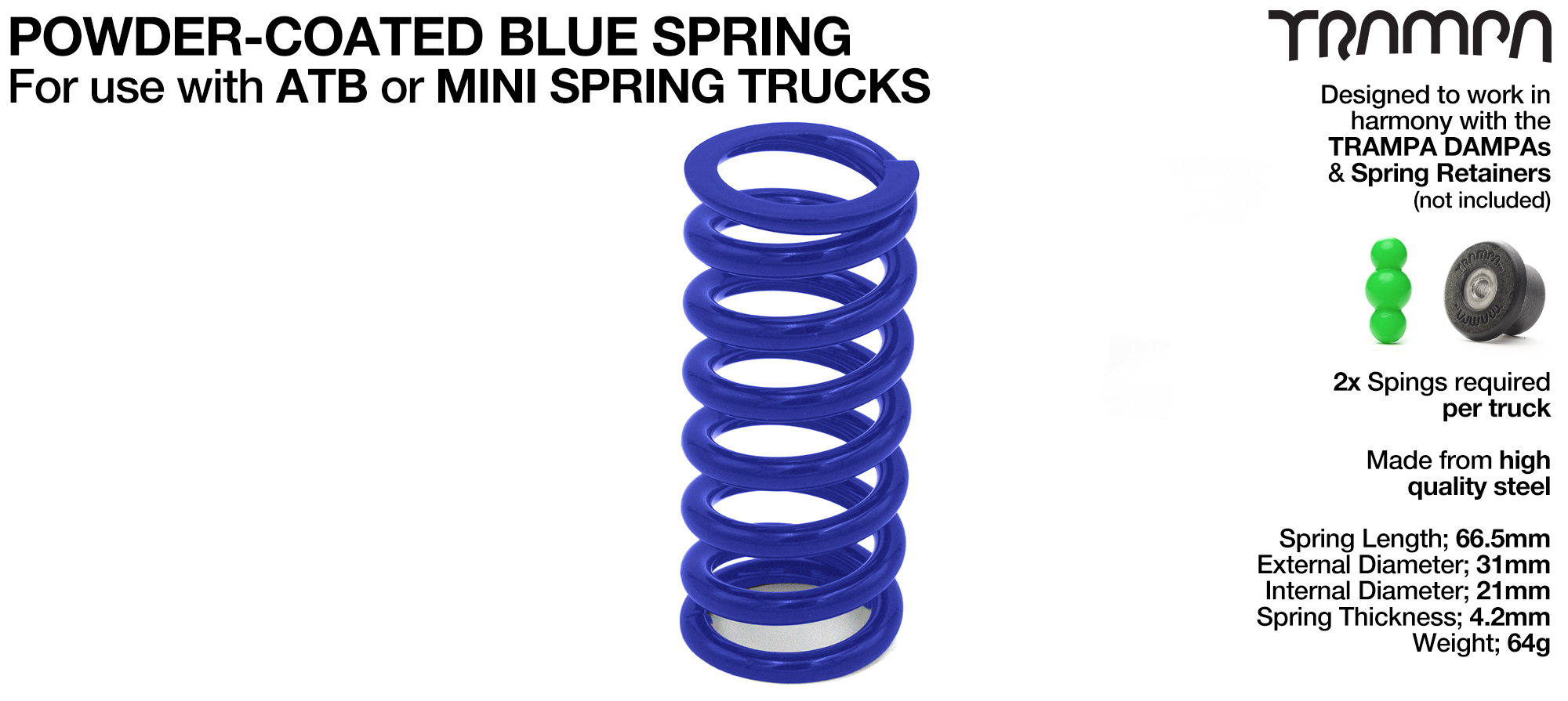 Blue Powder coated steel Springs