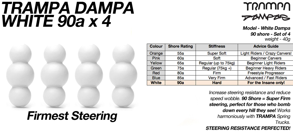 Trampa Dampa's White 90 Shore - 5 Star Stiffness