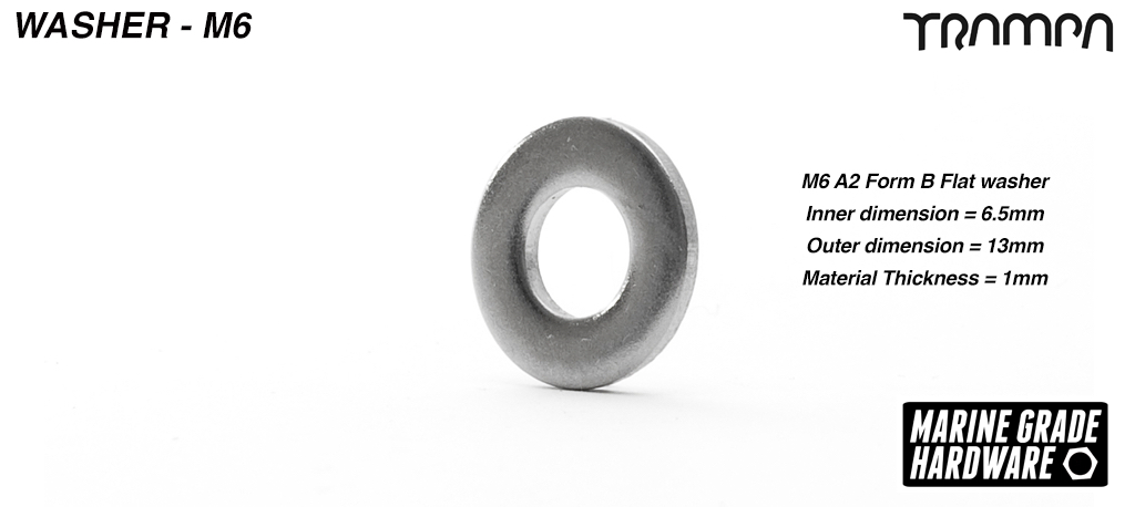 M6 Washer Marine grade Stainless steel