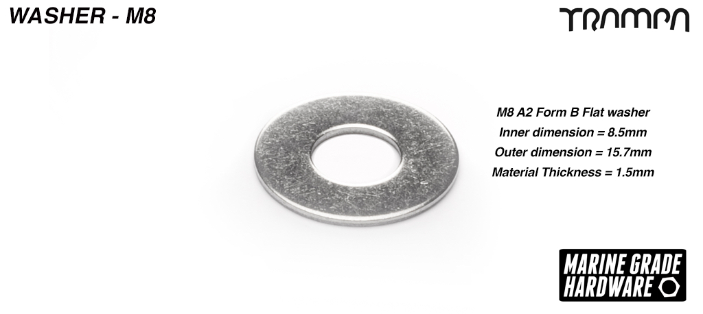 M8 Washer Marine Grade Stainless steel for king pin