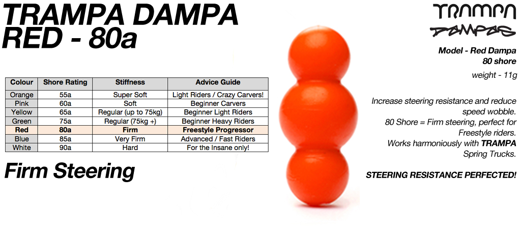 Red Trampa Dampas - 80 Shore - 3 Star Stiffness