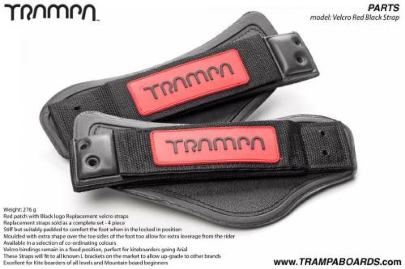 Red base with Black logo patch on Black foam velcro straps