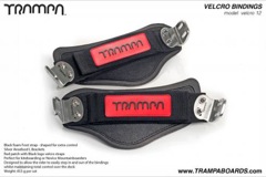 Velcro Bindings - Red base Black logo velcro straps with Polished L brackets