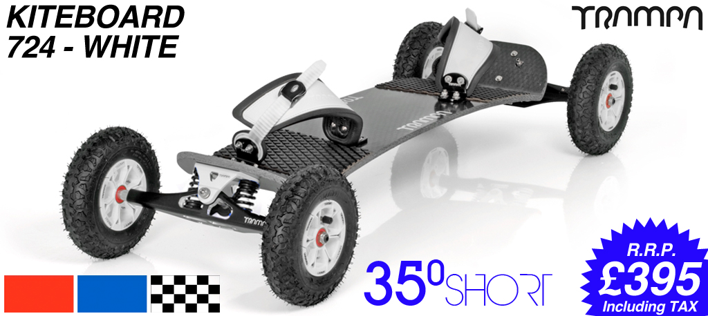 35�s White VerTigo Truck, White hypa hubs + White Mint Camlock bindings Kite boarding