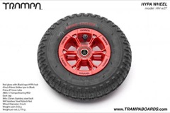 Red Gloss with Black Logo Hypa hub and 8 Inch Black Striker tyre