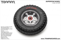 Black Gloss and White logo Rim with Silver Anodised spokes and Black Striker Tyre