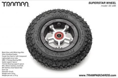 Black Gloss and White logo Rim with Silver Anodised spokes and Black Trampa Tyre