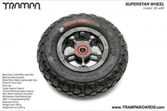 Black Gloss and White logo Rim with Black Anodised spokes and Black Alpha Tyre
