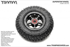 Black Gloss and White logo Rim with Gunmetal Anodised spokes and Black Trampa Tyre