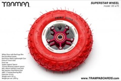 White Gloss and Red logo Rim with Red Anodised Spokes and Red Alpha tyre