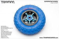 Matt Black Rim with Blue Spokes Anodised and Blue Alpha Tyre and Blue Bearings