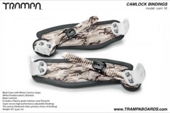 Camlock Bindings - Winter Cammo on Black Foam, White L-brackets and Black Camlocks