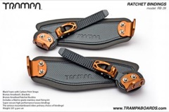 Ratchet Bindings - Carbon Print on Black Foam with Bronze L Brackets and Ratchets