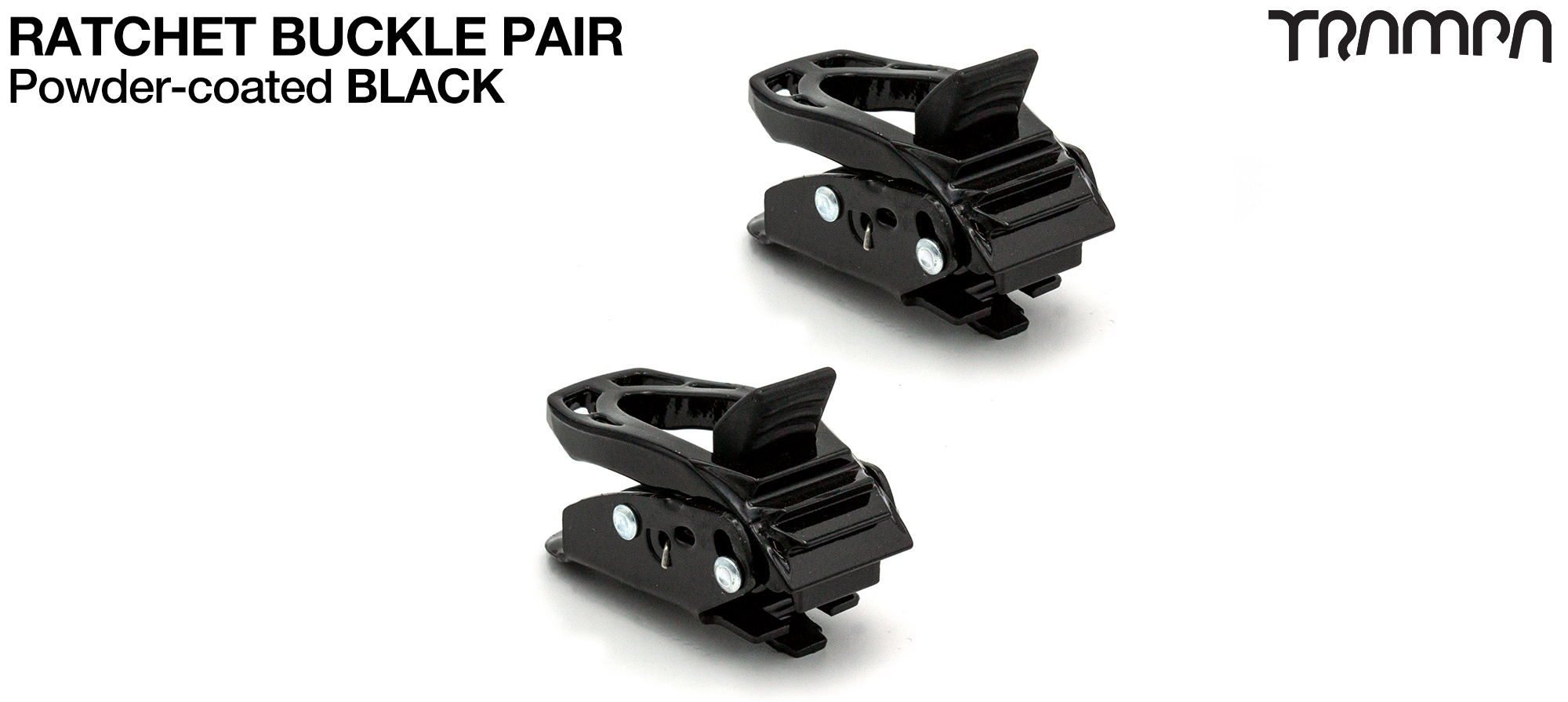 Black painted Ratchet buckles x 2