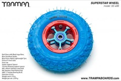 Red Gloss Black logo rim with Blue Anodised Spokes Blue Alpha tyre and Blue Bearings