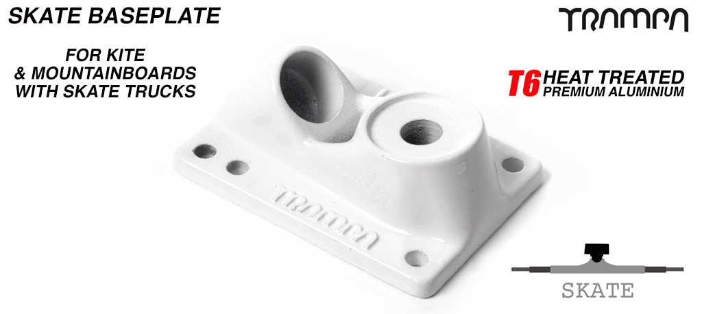 Re-enforced skate truck Baseplate - powder coated White