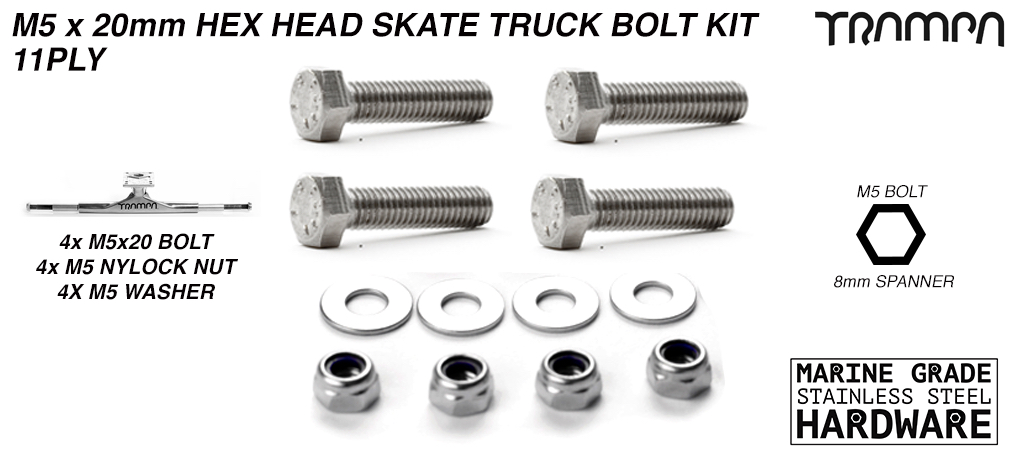 M5 x 20mm Truck Bolt kit - Short