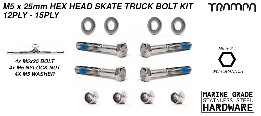 M5 x 25mm Truck bolt kit - Regular