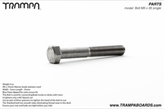 M5 x 35mm Marine Grade Stainless steel shanked bolt