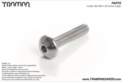 M5 x 25 Stainless steel Dome head bolt for heel straps