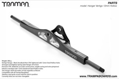 Vertigo Hanger - Black Anodised then CNC lightened with 12mm Steel Hollow Axles