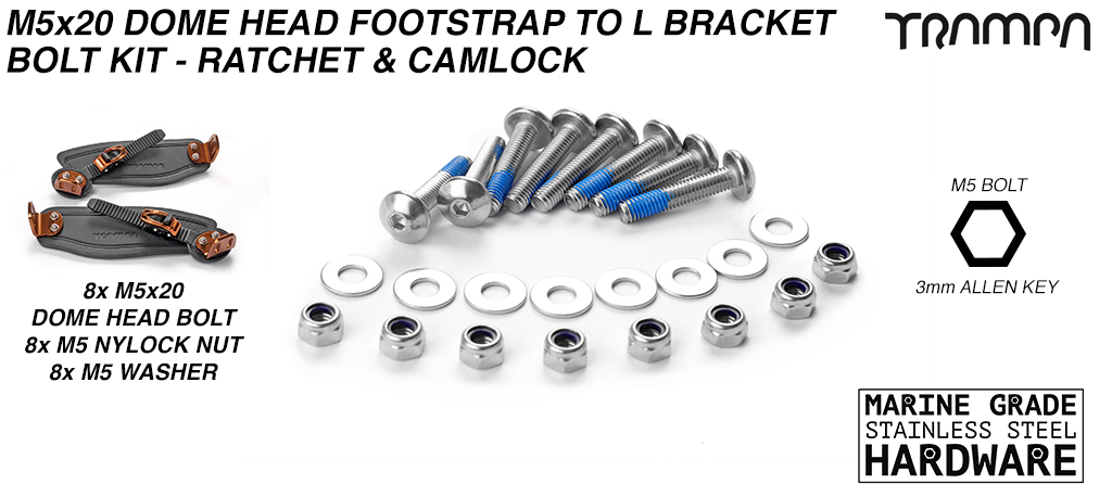 M5 x 20mm Dome headed bindind bolt - short