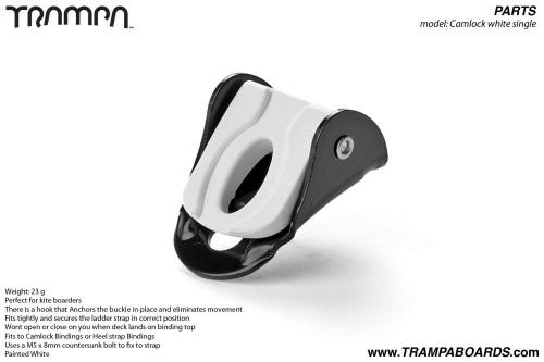 Camlock Buckle for Foot and Heel strap Bindings - WHITE