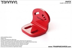L Bracket Powder coated Red with a Black logo