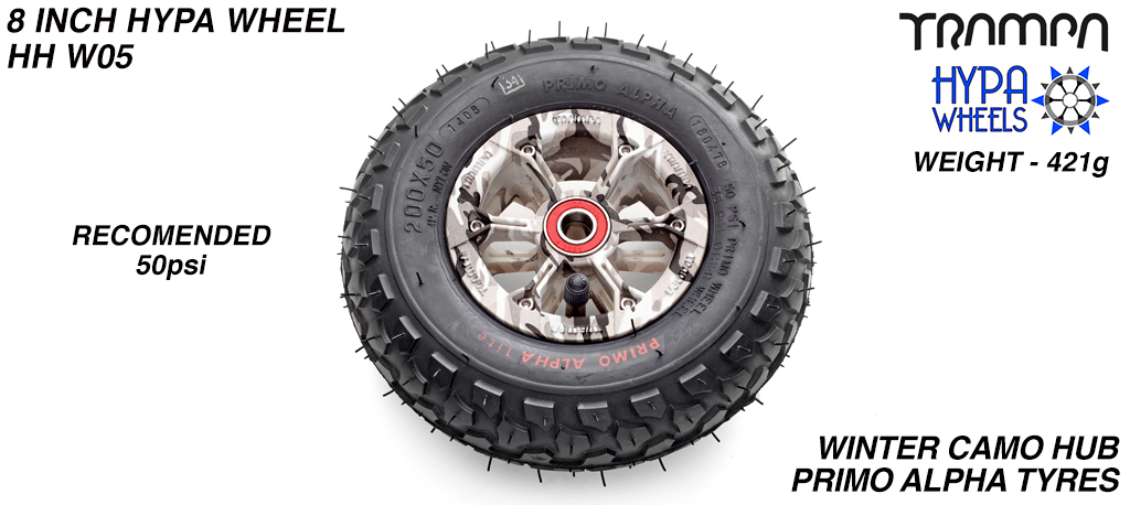 Winter Cammo hypa hub with Black Alpha Tyre