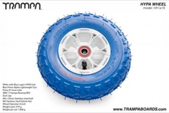 White Gloss Blue logo Hypa hub with Blue Alpha tyre