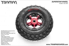 Superstar wheel - Matt Black Rim with Red Anodised spokes and Black Alpha Tyre