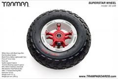 Superstar wheel - White Gloss Rim with Red Anodised spokes and Black Alpha tyre