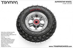 Superstar wheel - White Gloss Rim with Gunmetal Anodised spokes and Black Alpha tyre