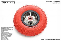 Matt Black Rim with Silver Anodised Spokes and Red Alpha Tyre