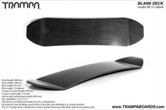 15 degree short TRAMPA Kiteboard - Blank deck