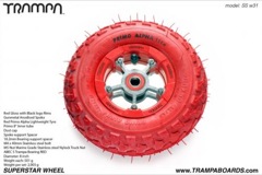Red Gloss Rim with Gunmetal Anodised spokes and Red Alpha tyre