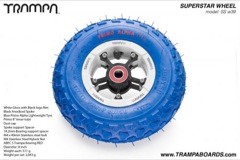 White gloss Rim with Black Anodised Spokes and Blue Alpha tyre