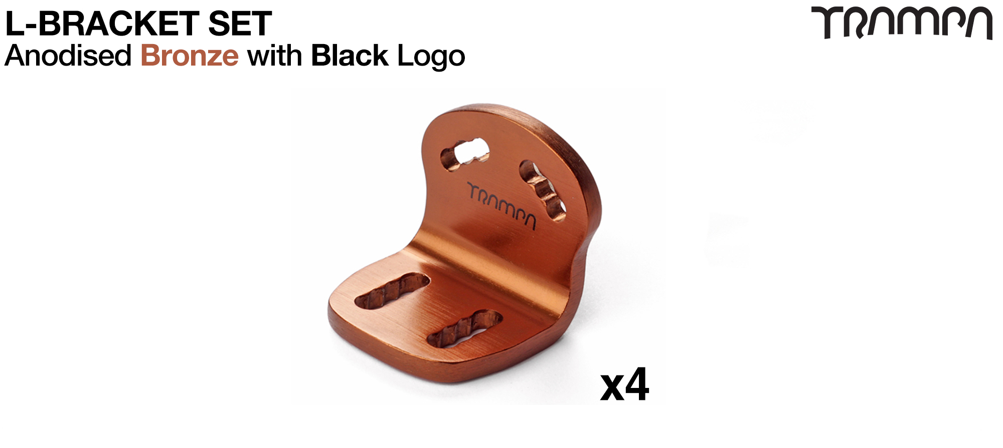 Bronze Anodized with Black painted logo L brackets x 4