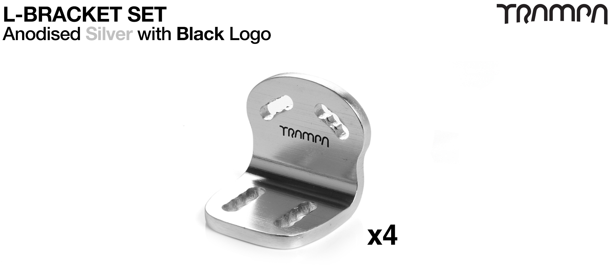 Polished with Black painted logo L Brackets x 4