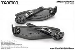 Ratchet Bindings - Carbon Print on Black Foam with Black L Brackets and Silver Ratchet