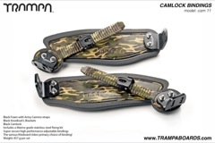 Camlock Bindings - Army cammo on Black foam Black L-brackets and Black Camlocks
