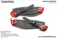 Camlock Bindings - Black straps on Black foam, Red L brackets and Black Camlocks