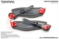 Camlock Bindings - Carbon print on Black Foam, Red L-brackets and Black Camlocks