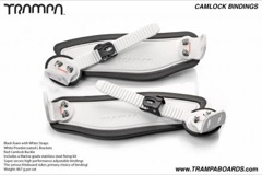 Camlock Bindings - White straps on Black Foam, White L brackets and White Camlocks