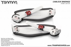 Camlock Bindings - White straps on Black Foam, White L-brackets and RED Camlocks