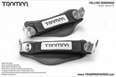Velcro Bindings - White base Black logo velcro straps and Polished L brackets