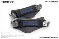 Velcro Bindings - Black base Blue logo velcro straps and Polished L brackets