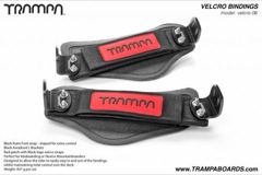 Velcro Bindings - Red base Black logo velcro straps with Black L brackets