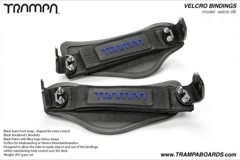 Velcro Bindings - Black base Blue logo velcro straps with Black L brackets