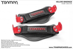 Velcro Bindings - Black base Red logo velcro straps with Red L brackets